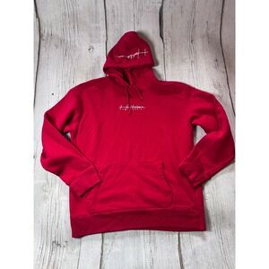 Hollister‎ Hoodie Mens Large Red Script Logo Embroidered Skater Casual Essential